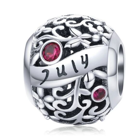 925 Silver July Birthstone Charm - Picture 1 of 5